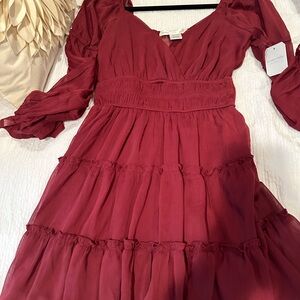 💫NwT Altar'd State Burgundy Dress